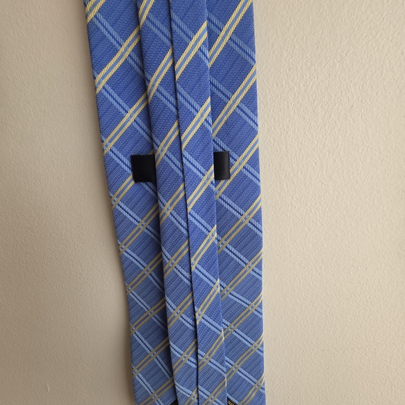 Hugo Boss Blue and Gold Plaid Tie - Picture 10 of 14